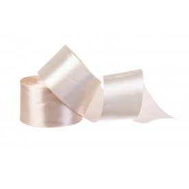 Атласна стрічка, рулон, #6, колір кремовий, 48 мм, 23 м