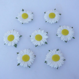 Набор 10 декоративных цветков ромашки белого цвета