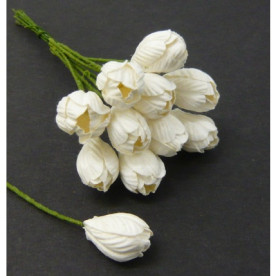 Набор 5 декоративных цветков тюльпана белого цвета