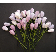 Набор 4 декоративных цветка тюльпана в сиреневых тонах