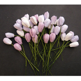 Набір 4 декоративних квітки тюльпана в бузкових тонах
