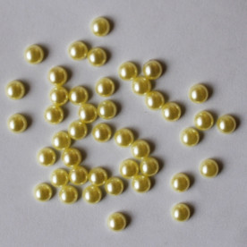 Набір перламутрових половинок перлин 5 мм жовтого кольору, 50 шт
