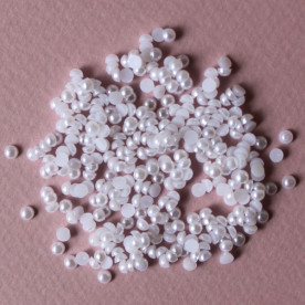 Набор перламутровых половинок жемчужин 3 мм белого цвета, 50 шт