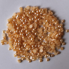 Набір перламутрових половинок перлин 4 мм кольору шампанського, 50 шт