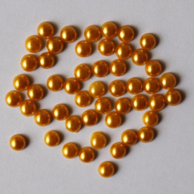 Набір перламутрових половинок перлин 5 мм золотого кольору, 50 шт