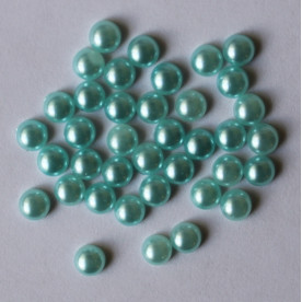 Набор половинок жемчужин 5 мм светло-бирюзового цвета, 50 шт