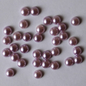Набор половинок жемчужин 5 мм светло-фиолетового цвета, 50 шт