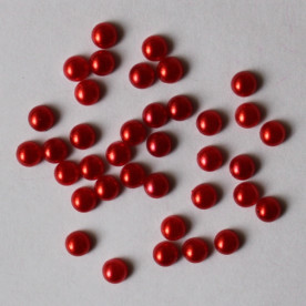 Набір перламутрових половинок перлин 5 мм червоного кольору, 50 шт