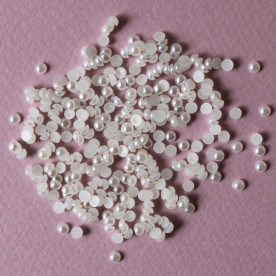 Набір перламутрових половинок перлин 3 мм кремового кольору, 50 шт