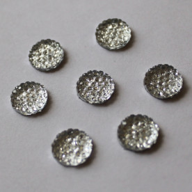 Набор полукруглых украшений из страз 8 мм золотисто-серебряного цвета, 10 шт