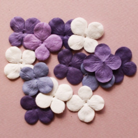 Набір 10 квіток гортензії в фіолетових тонах, 30 мм