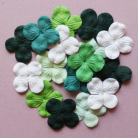 Набор 10 цветков гортензии в зеленых тонах, 30 мм