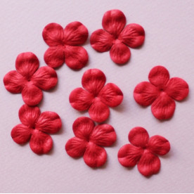 Набор 10 цветков гортензии красного цвета, 30 мм