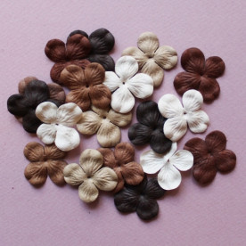 Набор 10 цветков гортензии в коричневых тонах, 30 мм