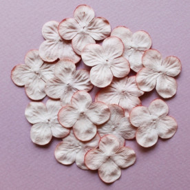 Набор 10 цветков гортензии персикового цвета, 30 мм