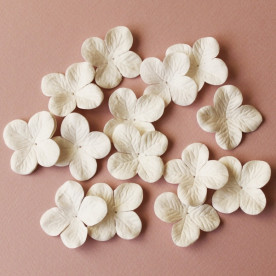 Набор 10 цветков гортензии белого цвета, 40 мм