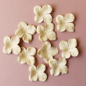 Набір 10 квіток гортензії кремового кольору, 40 мм