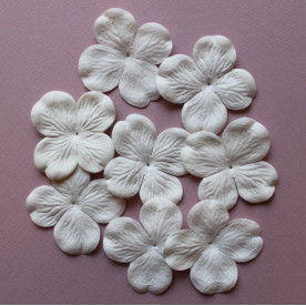 Набір 10 квіток гортензії білого кольору, 50 мм