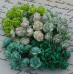 Набор 10 декоративных бумажных роз в зеленых тонах, 15 мм