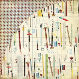 Двусторонняя бумага для скрапбукинга Medterm 30х30 см от Basic Grey