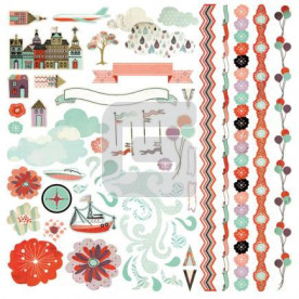 Наклейки для скрапбукінгу Element Stickers What's Up 30х30 см від Basic Grey