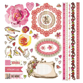 Наклейки для скрапбукінгу Element Stickers Kissing Booth 30х30 см від Basic Grey