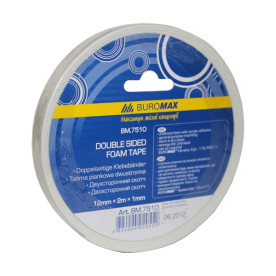 Двосторонній спінений скотч від компанії Buromax, 12 мм