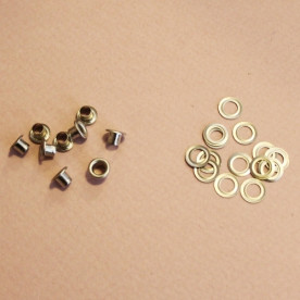 Набор люверсов диаметром 3 мм с обратным кольцом, цвет никель, 20 шт