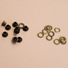 Набор люверсов диаметром 3 мм с обратным кольцом, цвет антик, 20 шт