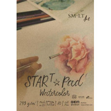 Склейка для акварелі, Star T А5, 20 арк, 240г/м2, натуральний білий, Smiltainis