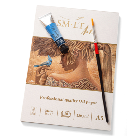 Склейка для масла PRO CREATE А5, 230г/м2, 10л, белая льняная бумага, SMILTAINIS