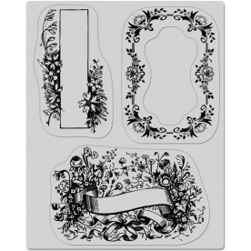 Набор резиновых штампов Floral Frames, Hero Arts