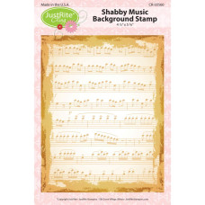 Фоновый резиновый штамп Shabby Music, Justrite, 11,5х14,5 см