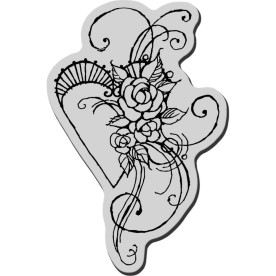 Гумовий штамп Rose Heart, Stampendous, 11х7 см