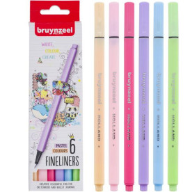 Набір лінерів Fineliner Pastel, 6кол., Bruynzeel
