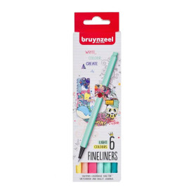 Набор линеров Fineliner Light, Светлые цвета, 6цв., Bruynzeel