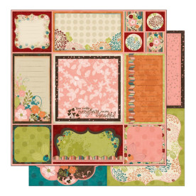 Двосторонній папір для скрапбукінгу Olivia 30х30 см від Bo Bunny