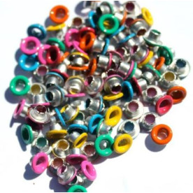 Набір різнокольорових люверсов Summer 2 від компанії Eyelet Outlet, 84 шт, 3 мм