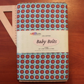 Ткань для рукоделия хлопок "Голубая в красный кружочек" 65х56 см