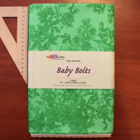 Тканина для рукоділля хлопок "Зелена з квітами" 46х109 см