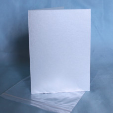 Заготовка для открытки с пакетом 12х17 см, голубая перламутровая