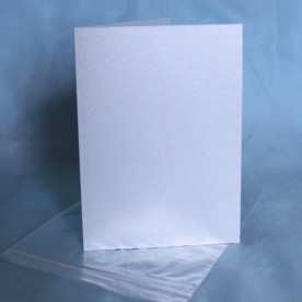 Заготівля для листівки з пакетом 12х17 см, блакитна перламутрова