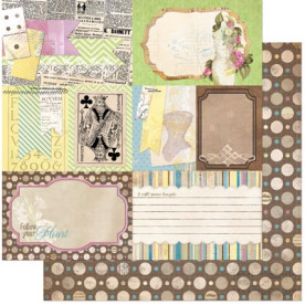 Двосторонній папір для скрапбукінгу Ephemera 30х30 см від Bo Bunny