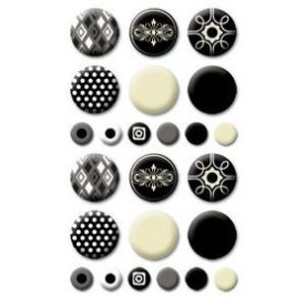 Набір брадс Double Dot - Licorice від Bo Bunny, 24 шт