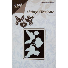 Ніж для тиснення і вирізання Vintage Flourishes - Doves & Hearts, розмір 6,5х4,5 см від Joy! Craf