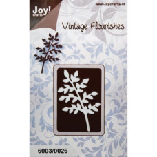 Нож для тиснения и вырезания Vintage Flourishes - Small Leaves/Branch, размер 6,5х4,5 см от Joy! Cra