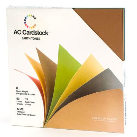 Набір кольорового кардстока Earthtones 30х30 см, 15 шт. від American Crafts