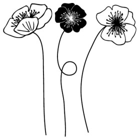 Резиновый штамп Icelandic Poppies, Magenta, 7х7 см