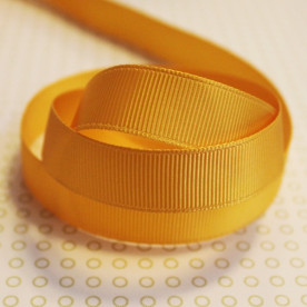 Репсова стрічка однотонна жовтого кольору, ширина 16 мм, довжина 90 см