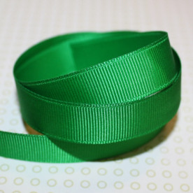 Репсовая лента однотонная зеленого цвета, ширина 16 мм, длина 90 см